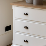 Charles Ted Florence 3 Drawer Chest of Drawers in Oak and White