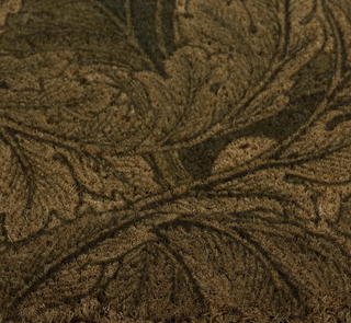 Scrolling Acanthus leaf print on a natural coir doormat