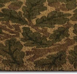 Oak leaf print on a natural coir doormat