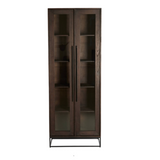 Oneta Tall Wooden Cabinet with Glass Doors
