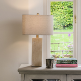 Bristol Squared Stoned Table Lamp With Shade