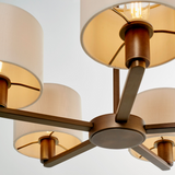 Charles Ted Ferndale Bronze Pendant Light with Natural Shades