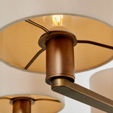 Charles Ted Ferndale Bronze Pendant Light with Natural Shades