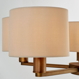 Charles Ted Ferndale Bronze Pendant Light with Natural Shades
