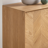 Charles Ted Bergamo Oak Chevron Design Sideboard