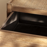 Charles Ted Semara Chest | 3 Drawer Rattan Top Dresser with Brass Handle