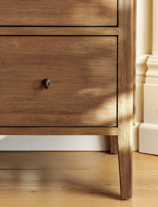 CharlesTed Home Semara Chest | 3 Drawer Rattan Top Dresser with Brass Handle