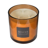 Sences Alang Alang Amber Large 3 Wick Candle in amber glass jar with warm spicy woody fragrance