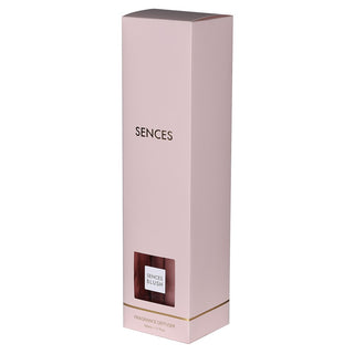 Sences Blush branded gift box in blush pink with gold accents and product window