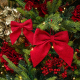 Set of Two Red Felt Bows