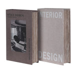 Two books titled 'Space Design' and 'Interior Design' on a white background