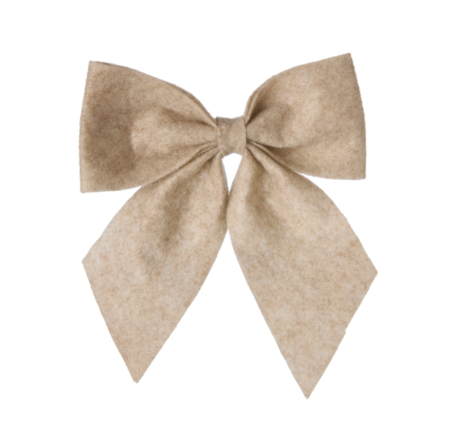 Beige bow on a white background
