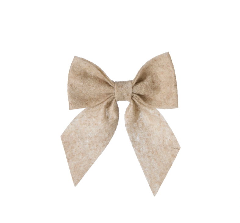 Beige bow on a white background
