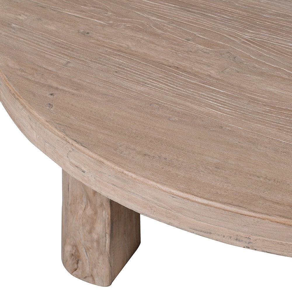 Close-up of natural wood texture on Sierra reclaimed elm coffee table