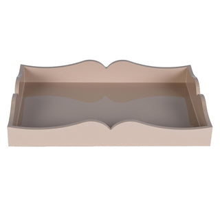 Small scalloped lacquer tray 44 x 30cm in pale blush