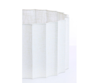 Elegant white linen lampshade with scallop edge