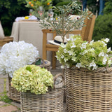 lined wicker basket