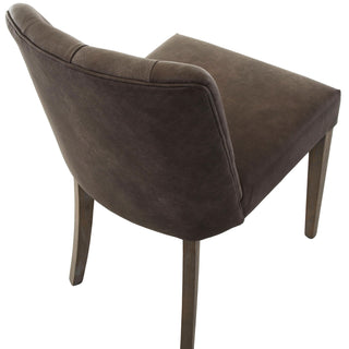 Stanton leather dining chair rear three-quarter view in distressed brown leather