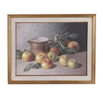 Still Life Fruit Painting with Ceramic Jug in Wooden Frame