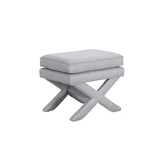 Studio CTH Hamptons Cross Leg Footstool | Light Grey