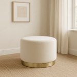 Luxe cream velvet upholstery contrasting with a classic brushed gold base, delivers a timeless piece that is multipurpose, whether it be side table, coffee table, extra seat or somewhere to pop your feet up and relax, Lara has it all and will bring a luxurious charm to your home.

Dimensions:&nbsp;

&nbsp;H 35.5cm&nbsp;W60.5cm&nbsp;D60.5cm

6kgs