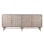Decorative sideboard with a geometric pattern on a white background