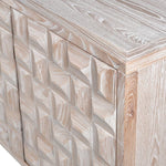 Wooden panel with geometric pattern and light wood finish