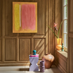 Sunshine Pink and Yellow Large Canvas Artwork