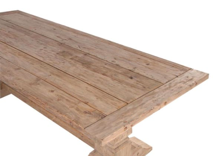 New Hampshire Rustic Wooden Dining Table, crafted with reclaimed weathered pine
