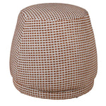 Terracotta and cream patterned upholstered footstool