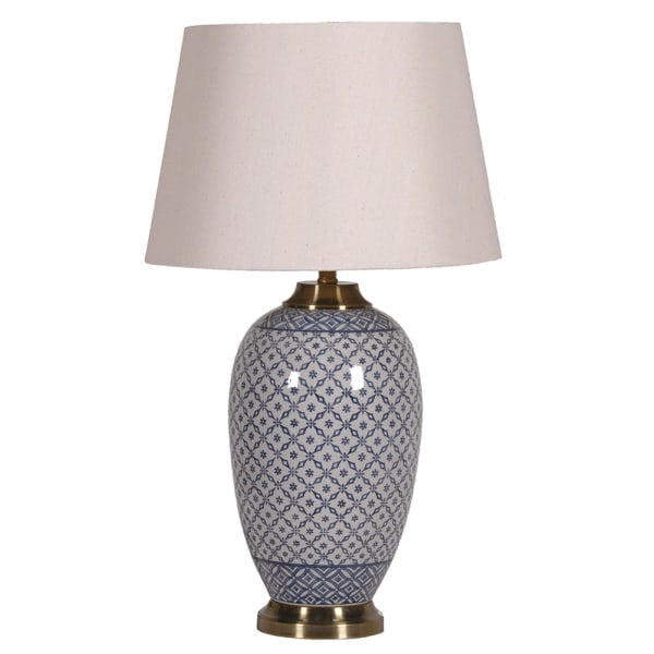 Tetbury Blue Lattice Ceramic Jar Lamp