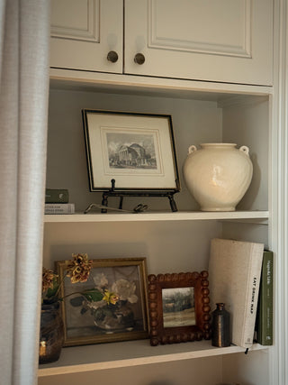 Alderton cream crackle ceramic jar in a styled interior setting