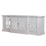 The Erin distressed mahogany sideboard with mirrored doors and lattice detailing
