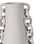 Close-up of The Hecate Chain Ceramic Vase showing detailed ceramic chain links