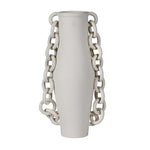 Full view of The Hecate Chain Ceramic Vase with sculptural chain design