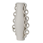 Side angle of The Hecate Chain Ceramic Vase highlighting chain-link details