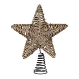Handcrafted natural fibre star topper for holiday tree décor