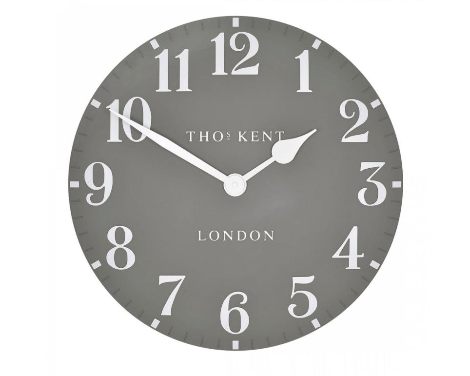 Thomas Kent Arabic Dolphin Grey 20 Inch Wall Clock with raised numerals