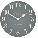 Thomas Kent Arabic Flax Blue 20 Inch Wall Clock with raised numerals