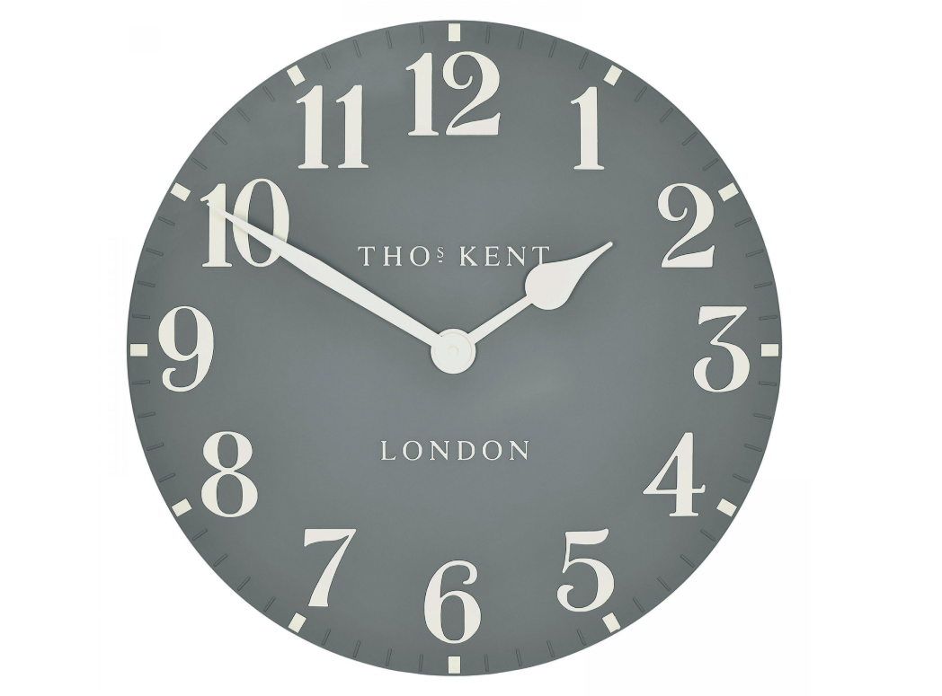Thomas Kent Arabic Flax Blue 20 Inch Wall Clock with raised numerals