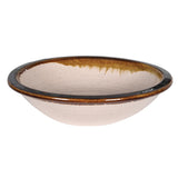 Tuscan Rustic Terracotta Glazed Bowl – handcrafted ceramic serving bowl with brown and cream glaze