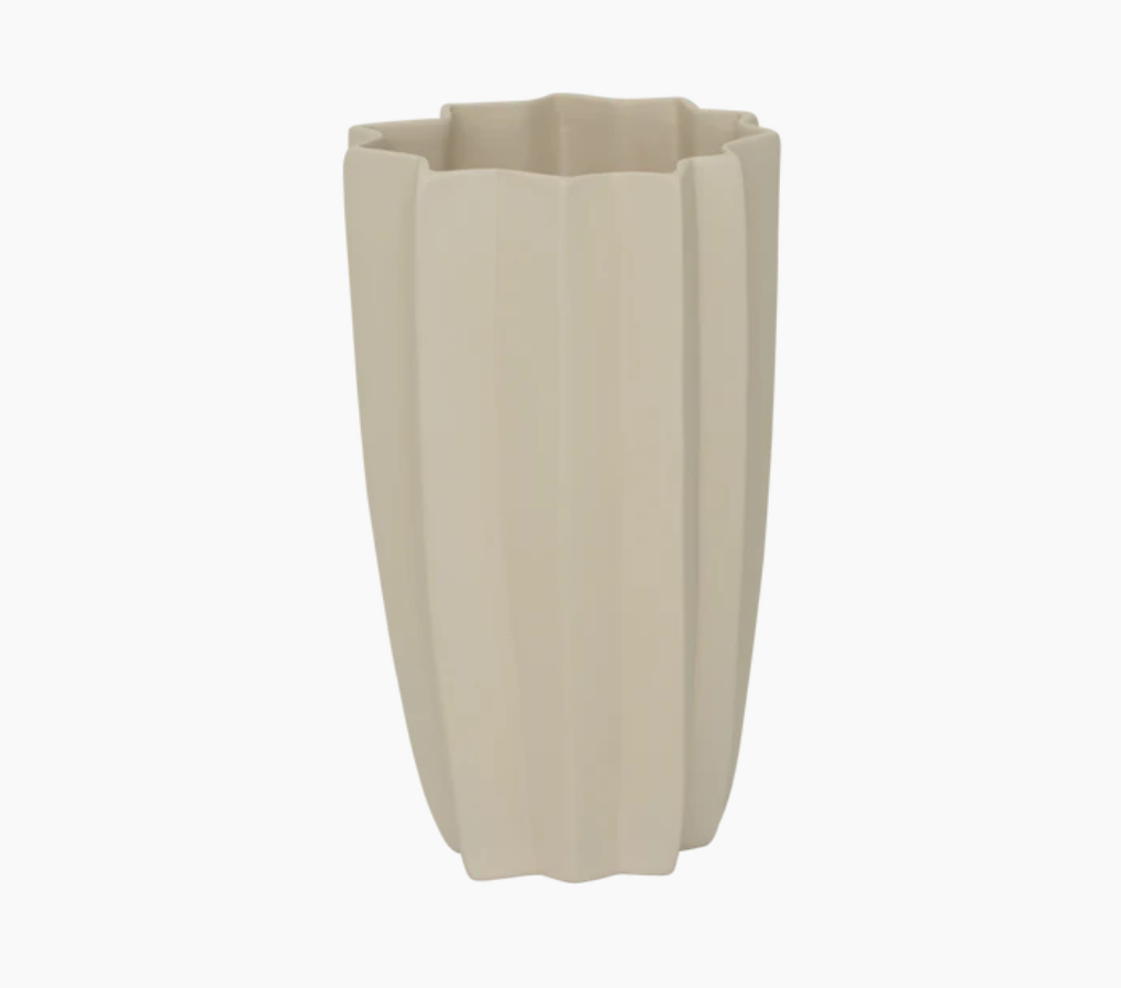 Una Ceramic Almond White Sculpture Vase