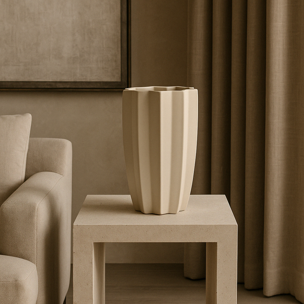 Crafted with care in Portugal, this earthenware vase boasts rustic edges and unique handcrafted touches - including a velvety matte finish in a delicate, creamy almond hue. An enchanting addition to any space, it infuses character and cosiness into your home, whether displayed in the living room, kitchen, hallway, or bedroom. Ideal for showcasing simple floral displays or making a bold statement as a sculptural focal point, it tells a contemporary tale of timeless artistry and heritage.


Dimensions:
H 31cm