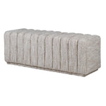 Upholstered Channel Tufted Ottoman Bench - angled view
