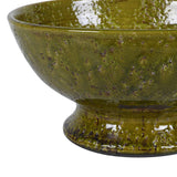Verde Mar Ceramic Pedestal Bowl – close-up of pedestal base and texture