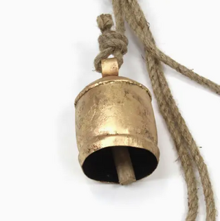 Vintage Brass Bell Cluster on Jute String