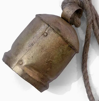 Vintage Brass Bell Cluster on Jute String