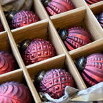 Vintage Red Glass Baubles – Set of 12 Christmas Tree Decorations