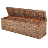 Water Hyacinth Bedding Box Ottoman open lid view