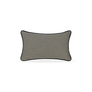 Harewood Houndstooth Rectangle Cushion in black and beige